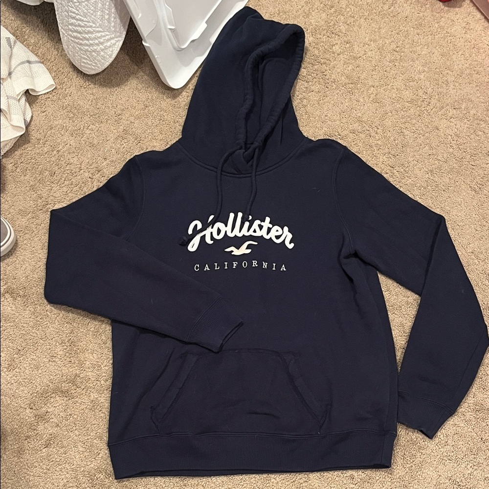Hollister Dark Blue Hoodie with Logo